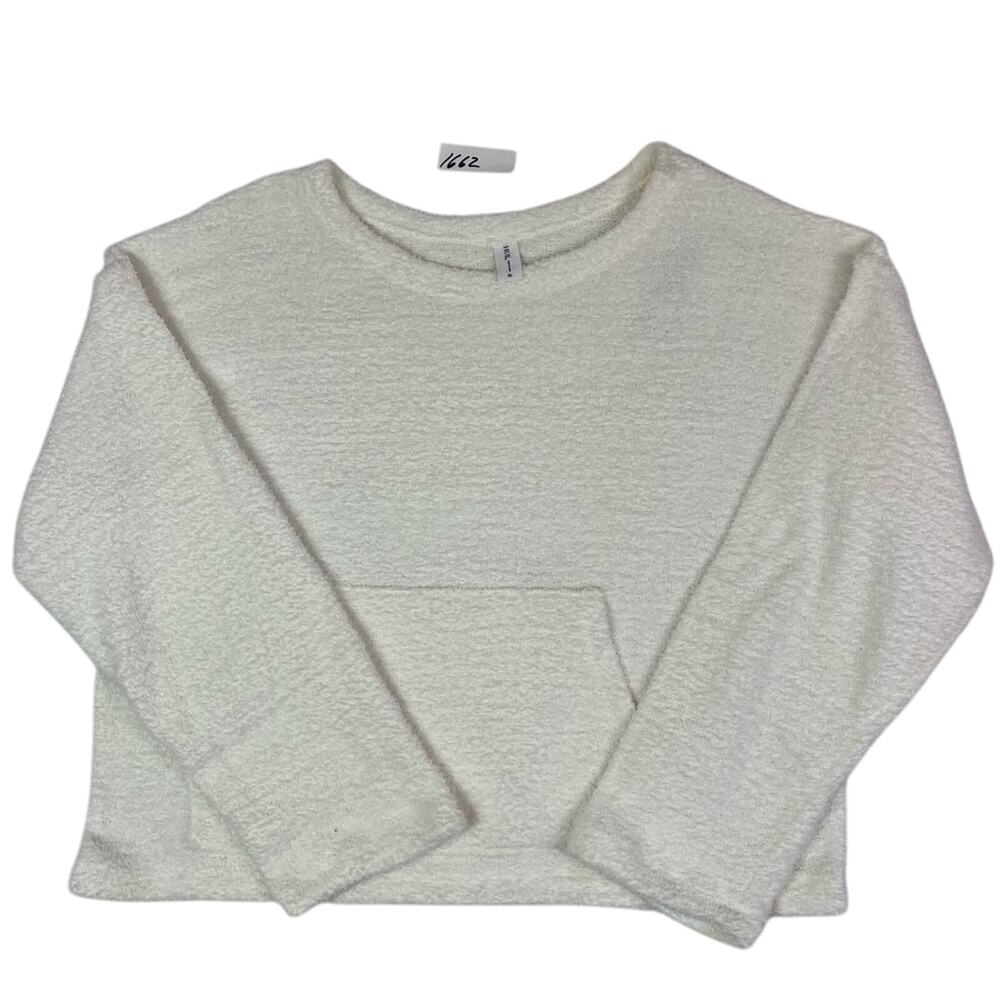 HUE Sleepwear Sweater Womens  XL Cream Egret Top Only Long Sleeve